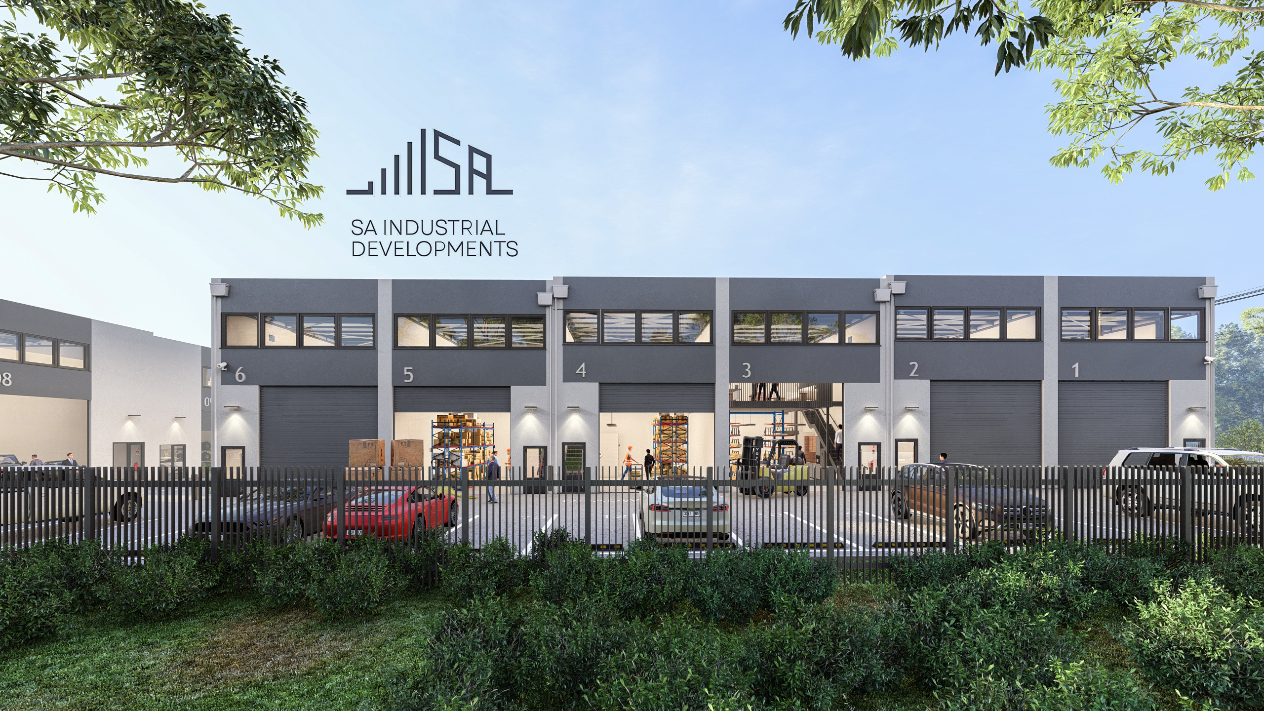 Architectural visualisation of South Gate Industrial Park on Gates Road